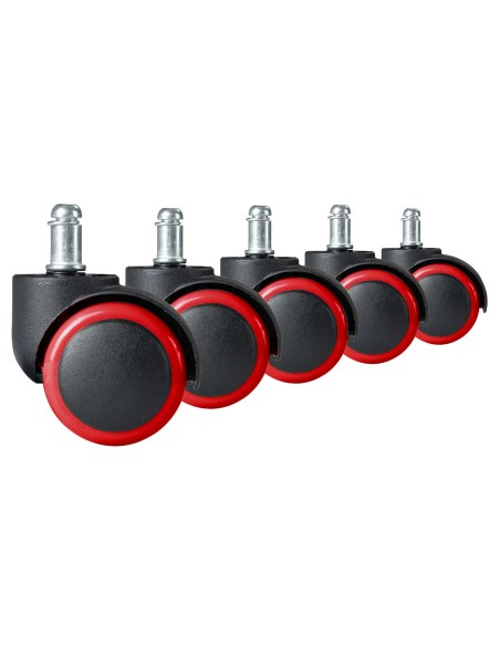 Guminiai ratukai foteliams juoda ir raudona 5 vnt. Guminiai ratukai foteliams juoda ir raudona 5 vnt.