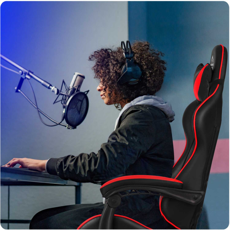 Biuro fotelis žaidėjui Sofotel Cerber juoda ir raudona