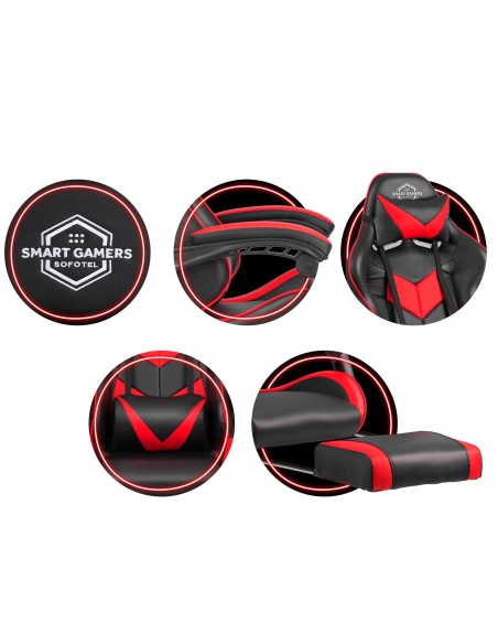 Biuro fotelis žaidėjui Sofotel Cerber juoda ir raudona Biuro fotelis žaidėjui Sofotel Cerber juoda ir raudona