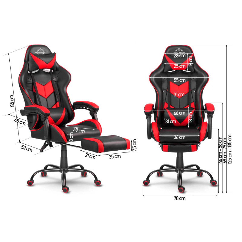 Biuro fotelis žaidėjui Sofotel Cerber juoda ir raudona