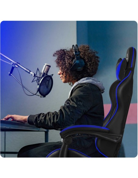 Biuro fotelis žaidėjui Sofotel Cerber juoda ir mėlyna Biuro fotelis žaidėjui Sofotel Cerber juoda ir mėlyna