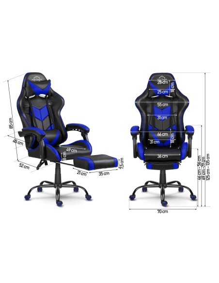 Biuro fotelis žaidėjui Sofotel Cerber juoda ir mėlyna Biuro fotelis žaidėjui Sofotel Cerber juoda ir mėlyna