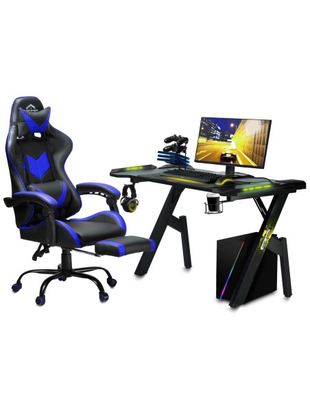 Biuro fotelis žaidėjui Sofotel Cerber juoda ir mėlyna Biuro fotelis žaidėjui Sofotel Cerber juoda ir mėlyna