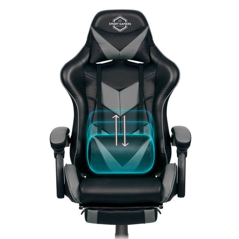 Sofotel Cerber juoda ir pilka biuro žaidimų kėdė