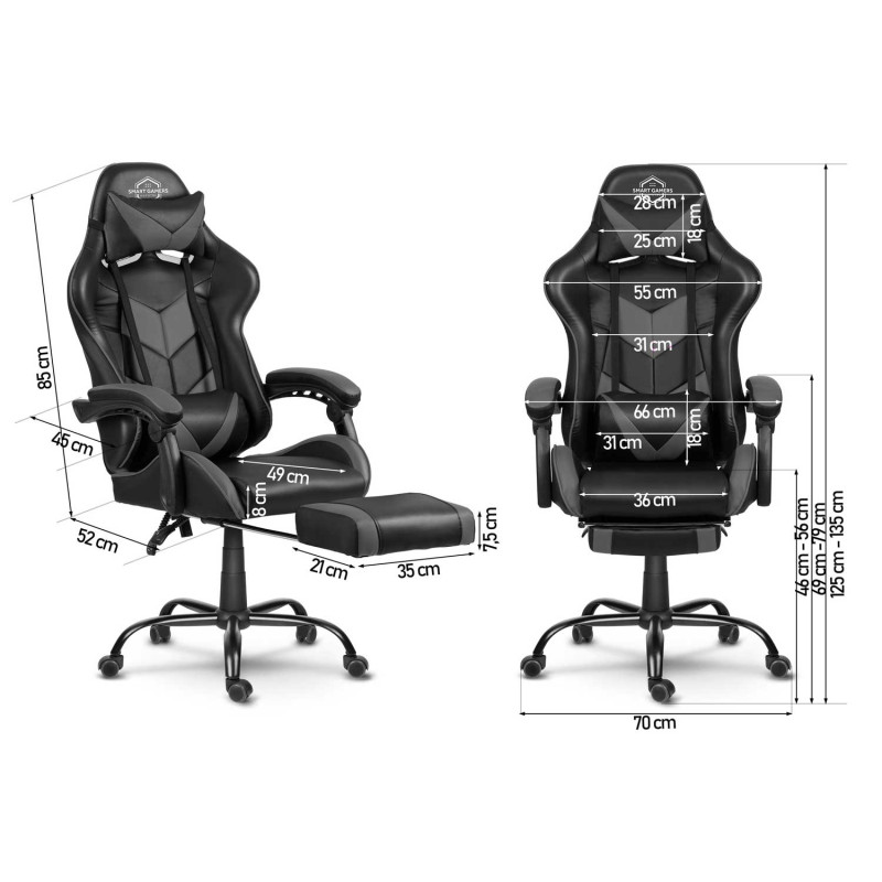 Sofotel Cerber juoda ir pilka biuro žaidimų kėdė