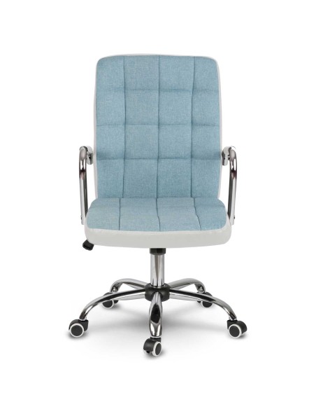 Benton mėlynos ir baltos spalvos audinio biuro fotelis Benton mėlynos ir baltos spalvos audinio biuro fotelis