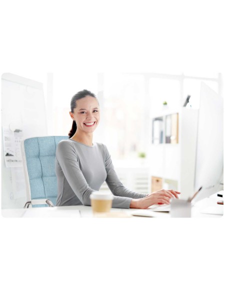 Benton mėlynos ir baltos spalvos audinio biuro fotelis Benton mėlynos ir baltos spalvos audinio biuro fotelis