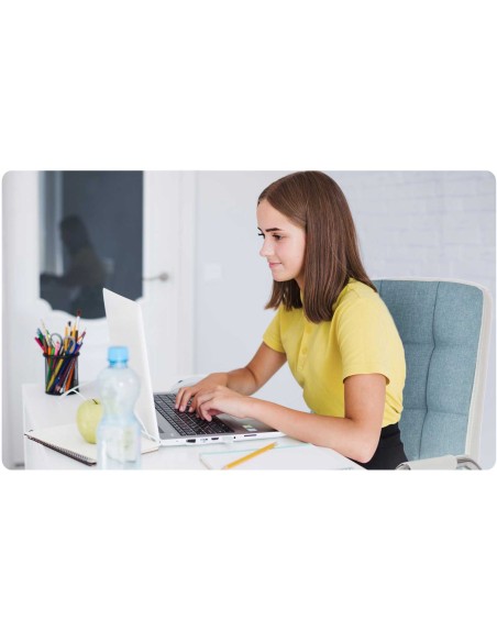 Benton mėlynos ir baltos spalvos audinio biuro fotelis Benton mėlynos ir baltos spalvos audinio biuro fotelis