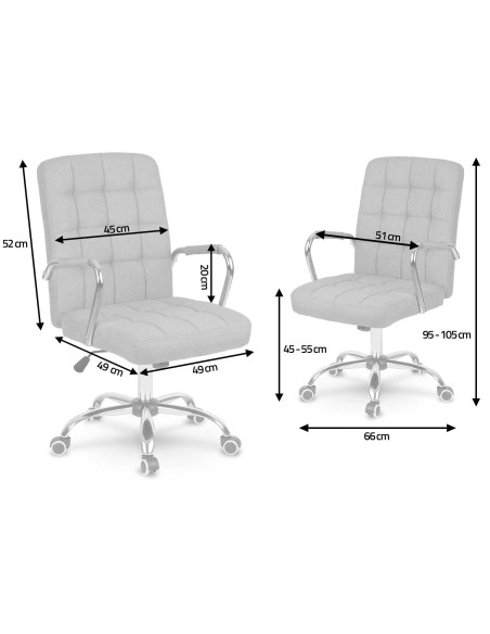 Benton mėlynos ir baltos spalvos audinio biuro fotelis Benton mėlynos ir baltos spalvos audinio biuro fotelis