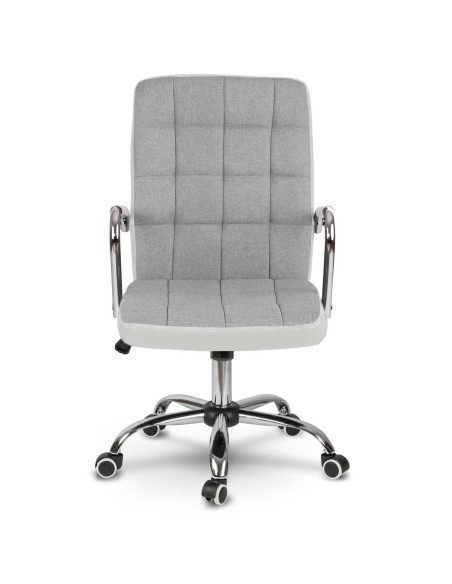 Pilkos ir baltos spalvos Benton audinio biuro fotelis Pilkos ir baltos spalvos Benton audinio biuro fotelis