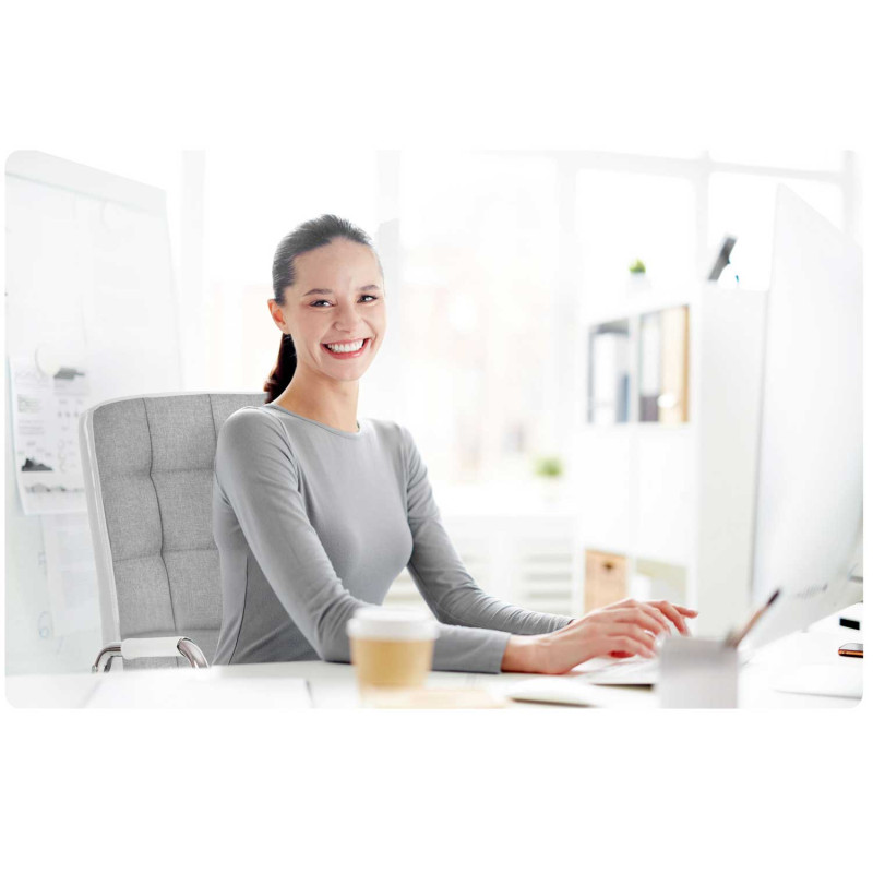 Pilkos ir baltos spalvos Benton audinio biuro fotelis