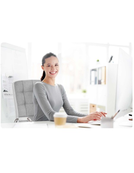 Pilkos ir baltos spalvos Benton audinio biuro fotelis Pilkos ir baltos spalvos Benton audinio biuro fotelis