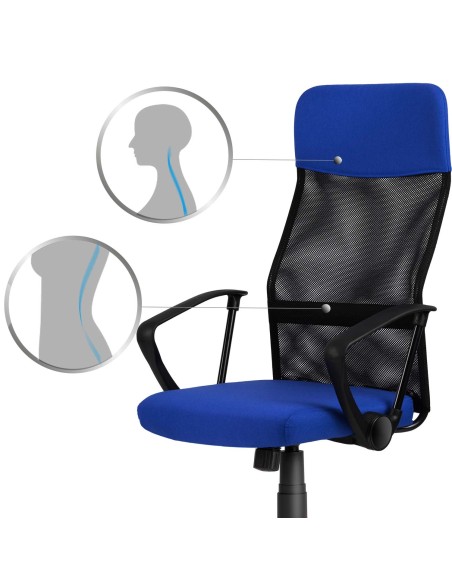 Sidnėjaus mėlynos ir juodos spalvos mikro tinklelio biuro fotelis Sidnėjaus mėlynos ir juodos spalvos mikro tinklelio biuro fotelis