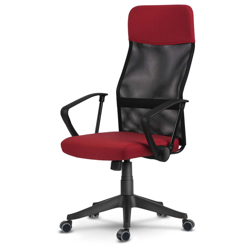 Sidney raudonos ir juodos spalvos mikro tinklelio biuro fotelis