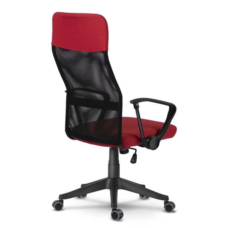 Sidney raudonos ir juodos spalvos mikro tinklelio biuro fotelis