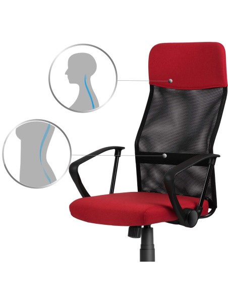 Sidney raudonos ir juodos spalvos mikro tinklelio biuro fotelis Sidney raudonos ir juodos spalvos mikro tinklelio biuro fotelis