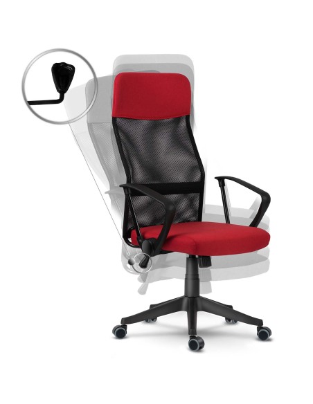 Sidney raudonos ir juodos spalvos mikro tinklelio biuro fotelis Sidney raudonos ir juodos spalvos mikro tinklelio biuro fotelis