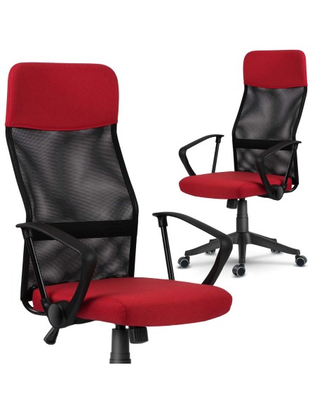 Sidney raudonos ir juodos spalvos mikro tinklelio biuro fotelis Sidney raudonos ir juodos spalvos mikro tinklelio biuro fotelis