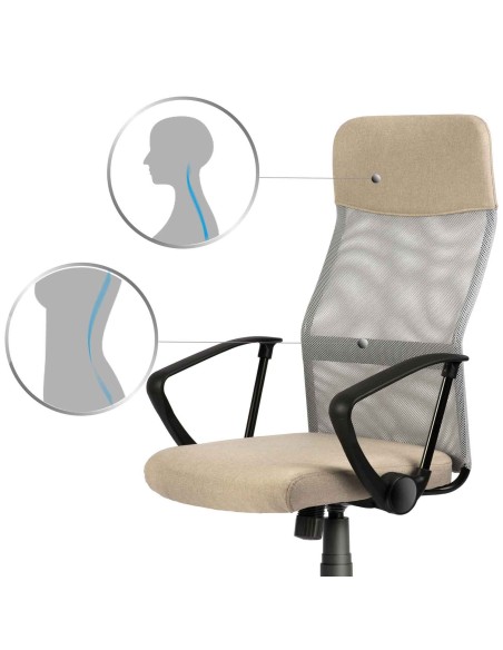 Sidney smėlio spalvos mikrotinklo biuro fotelis Sidney smėlio spalvos mikrotinklo biuro fotelis