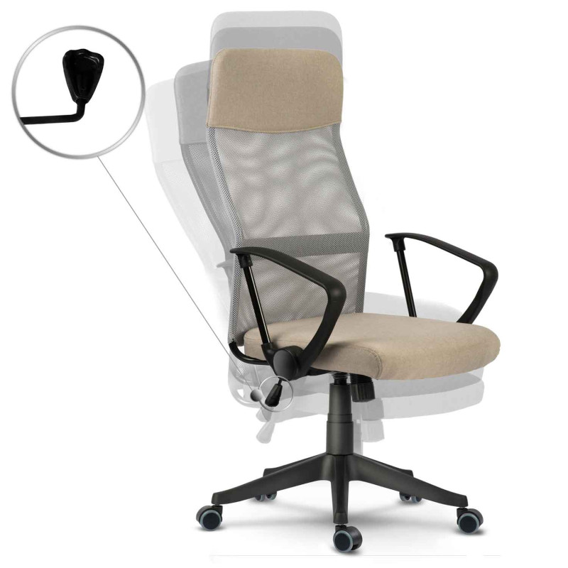 Sidney smėlio spalvos mikrotinklo biuro fotelis