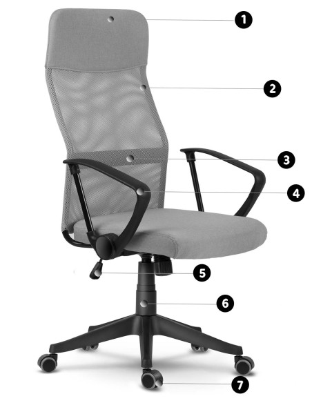 Biuro fotelis pagamintas iš mikrotinklo Sofotel Sydney šviesiai pilkos spalvos Biuro fotelis pagamintas iš mikrotinklo Sofotel Sydney šviesiai pilkos spalvos