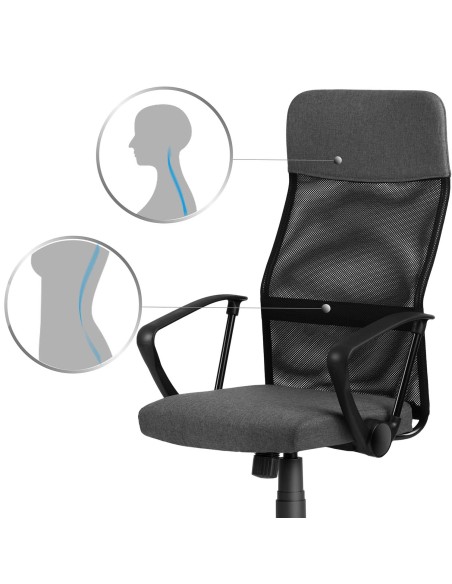 Biuro fotelis pagamintas iš mikro tinklelio So fotelis Sydney tamsiai pilka Biuro fotelis pagamintas iš mikro tinklelio So fotelis Sydney tamsiai pilka