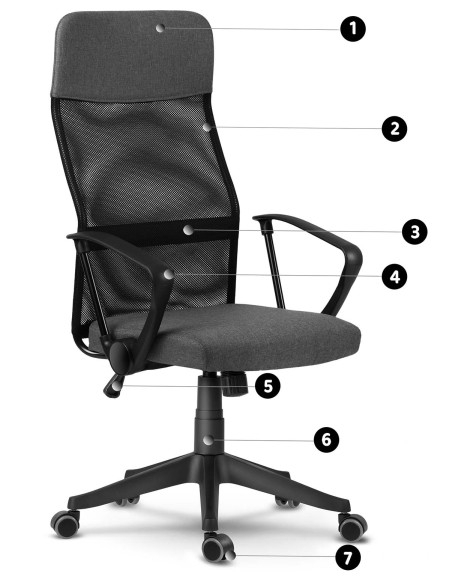 Biuro fotelis pagamintas iš mikro tinklelio So fotelis Sydney tamsiai pilka Biuro fotelis pagamintas iš mikro tinklelio So fotelis Sydney tamsiai pilka