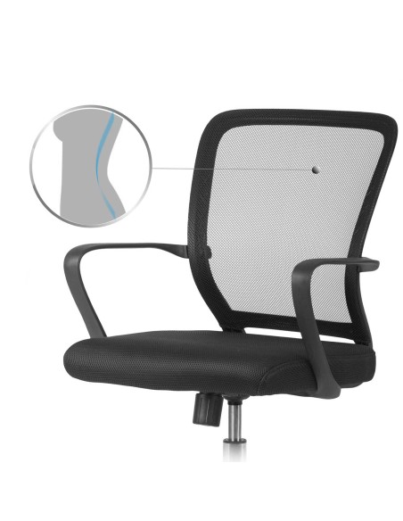 Mikromesh pasukamas biuro fotelis Sofotel Diran juodas Mikromesh pasukamas biuro fotelis Sofotel Diran juodas