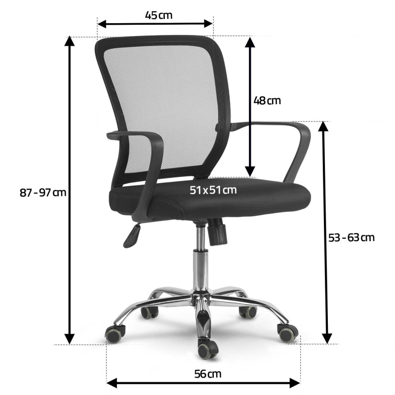 Mikromesh pasukamas biuro fotelis Sofotel Diran juodas