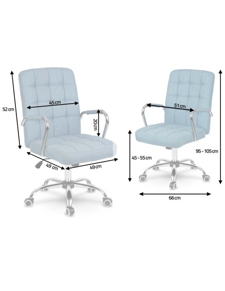 Benton mėlyno audinio biuro fotelis Benton mėlyno audinio biuro fotelis