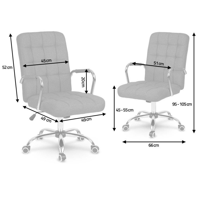 Benton pilko audinio biuro fotelis