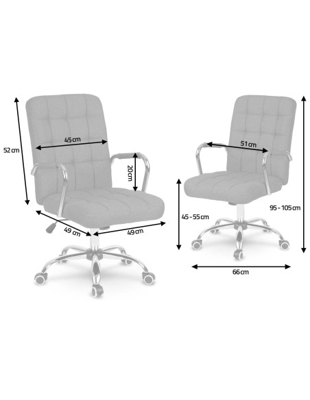 Benton pilko audinio biuro fotelis Benton pilko audinio biuro fotelis