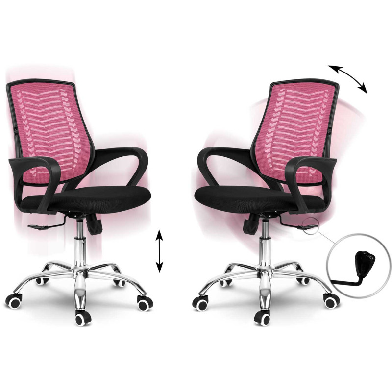 Sofotel Denar rausvos spalvos mikrotinklo biuro fotelis