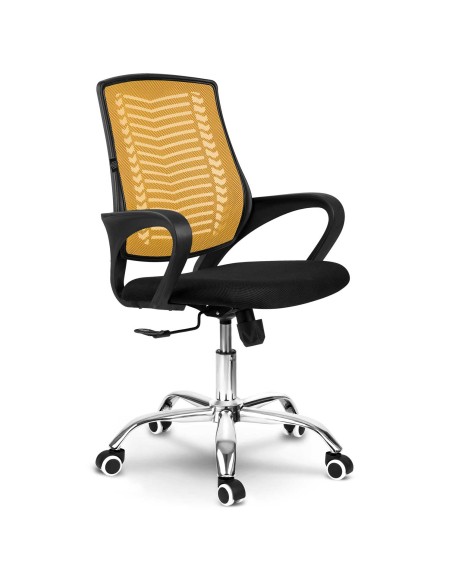 Biuro fotelis pagamintas iš mikrotinklo Sofotel Denar oranžinės spalvos Biuro fotelis pagamintas iš mikrotinklo Sofotel Denar oranžinės spalvos