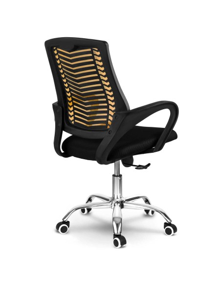 Biuro fotelis pagamintas iš mikrotinklo Sofotel Denar oranžinės spalvos Biuro fotelis pagamintas iš mikrotinklo Sofotel Denar oranžinės spalvos