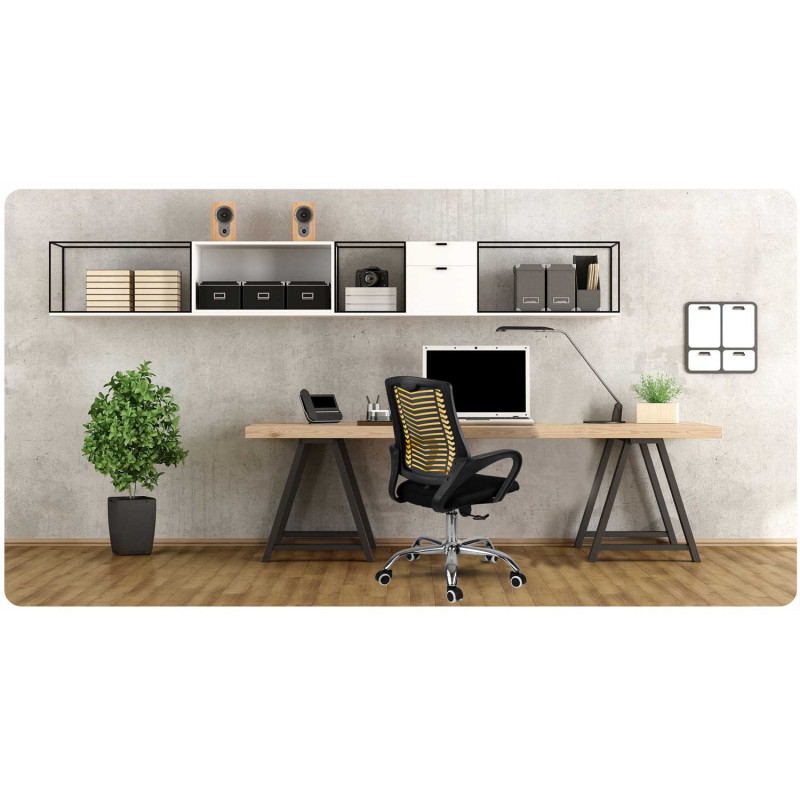 Biuro fotelis pagamintas iš mikrotinklo Sofotel Denar oranžinės spalvos