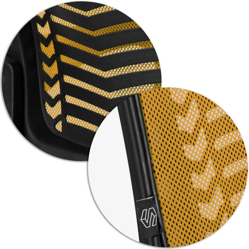 Biuro fotelis pagamintas iš mikrotinklo Sofotel Denar oranžinės spalvos