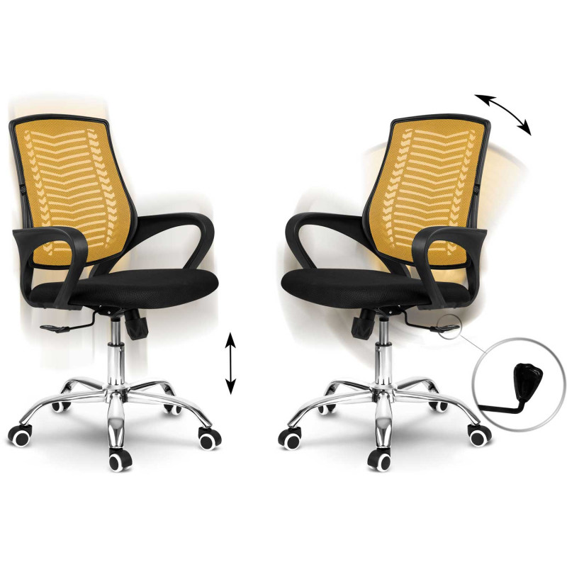 Biuro fotelis pagamintas iš mikrotinklo Sofotel Denar oranžinės spalvos