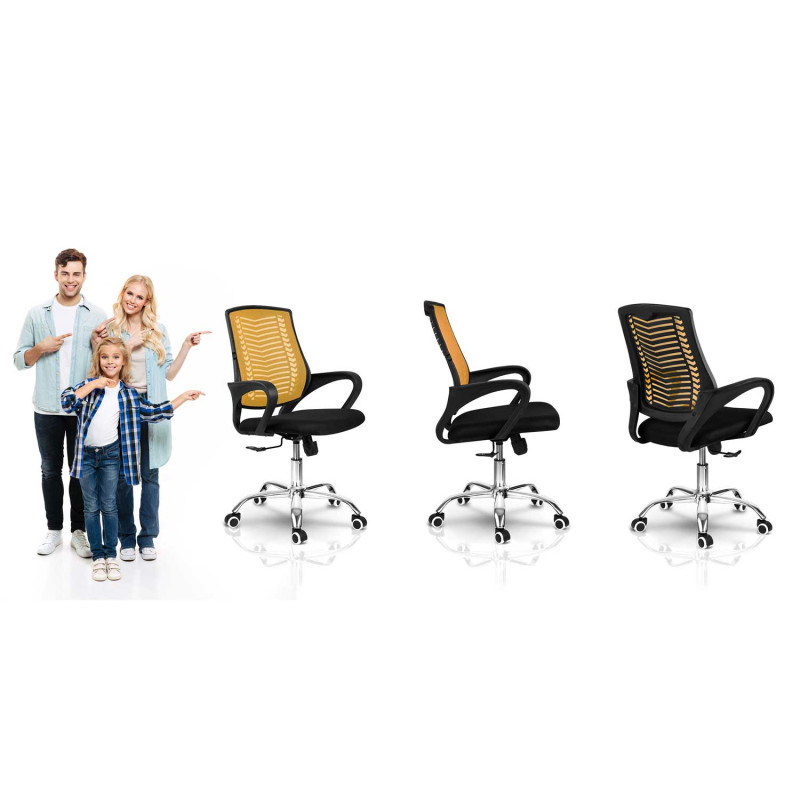 Biuro fotelis pagamintas iš mikrotinklo Sofotel Denar oranžinės spalvos