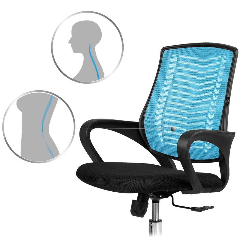 Sofotel Denar mėlynos spalvos mikrotinklo biuro fotelis