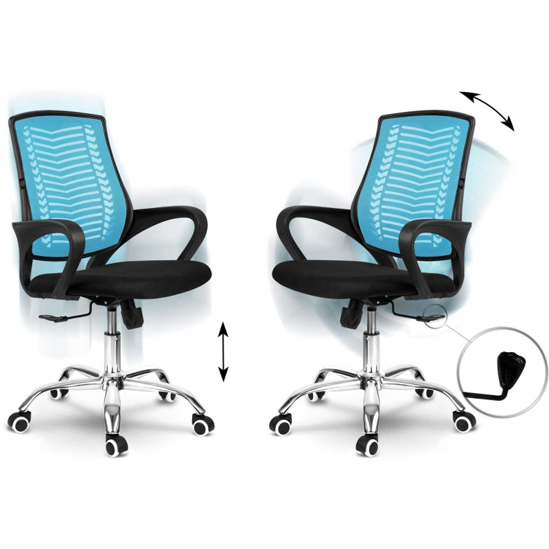 Sofotel Denar mėlynos spalvos mikrotinklo biuro fotelis