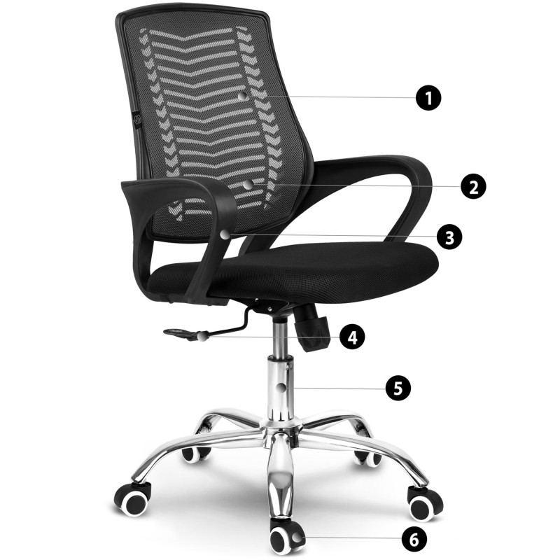 Sofotel Denar juodas mikrotinklo biuro fotelis