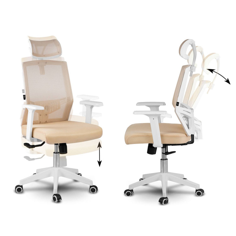 Sofotel Rotar smėlio spalvos mikrotinklo biuro fotelis