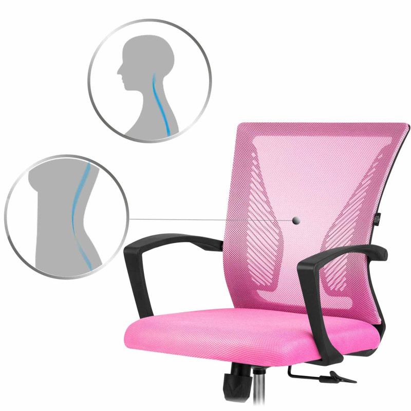 Sofotel Gontia mikromesh biuro fotelis rožinis