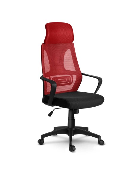 Praga mikromesh biuro fotelis - raudona ir juoda Praga mikromesh biuro fotelis - raudona ir juoda