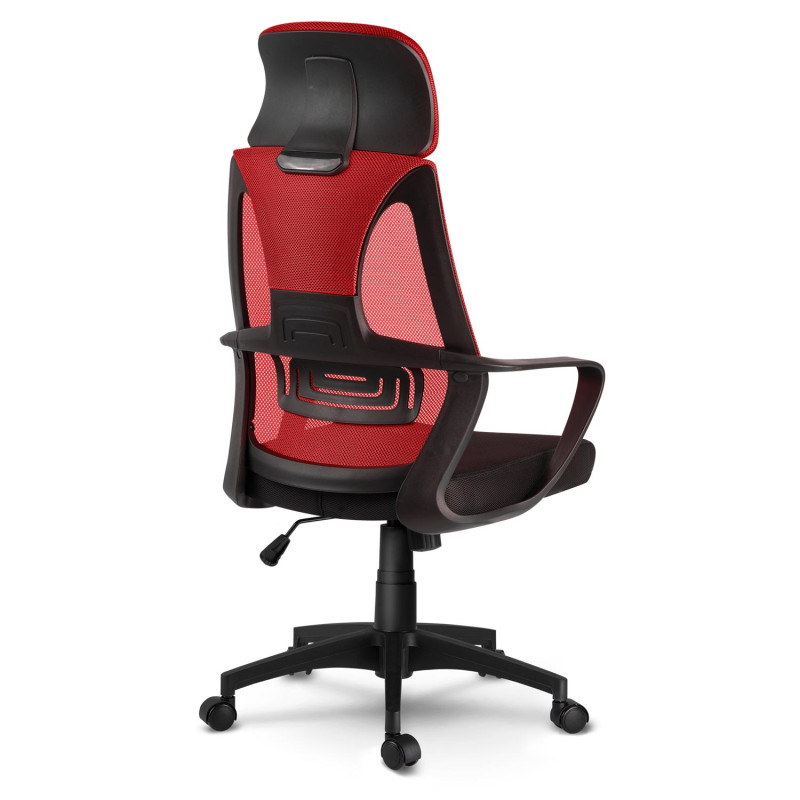 Praga mikromesh biuro fotelis - raudona ir juoda