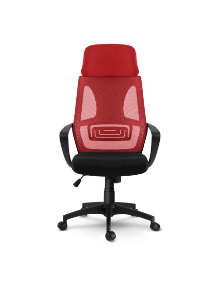 Praga mikromesh biuro fotelis - raudona ir juoda Praga mikromesh biuro fotelis - raudona ir juoda