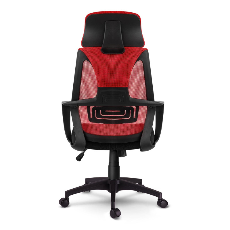 Praga mikromesh biuro fotelis - raudona ir juoda