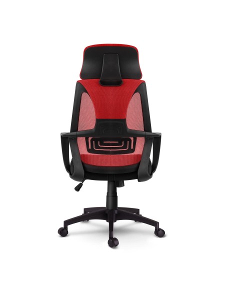 Praga mikromesh biuro fotelis - raudona ir juoda Praga mikromesh biuro fotelis - raudona ir juoda