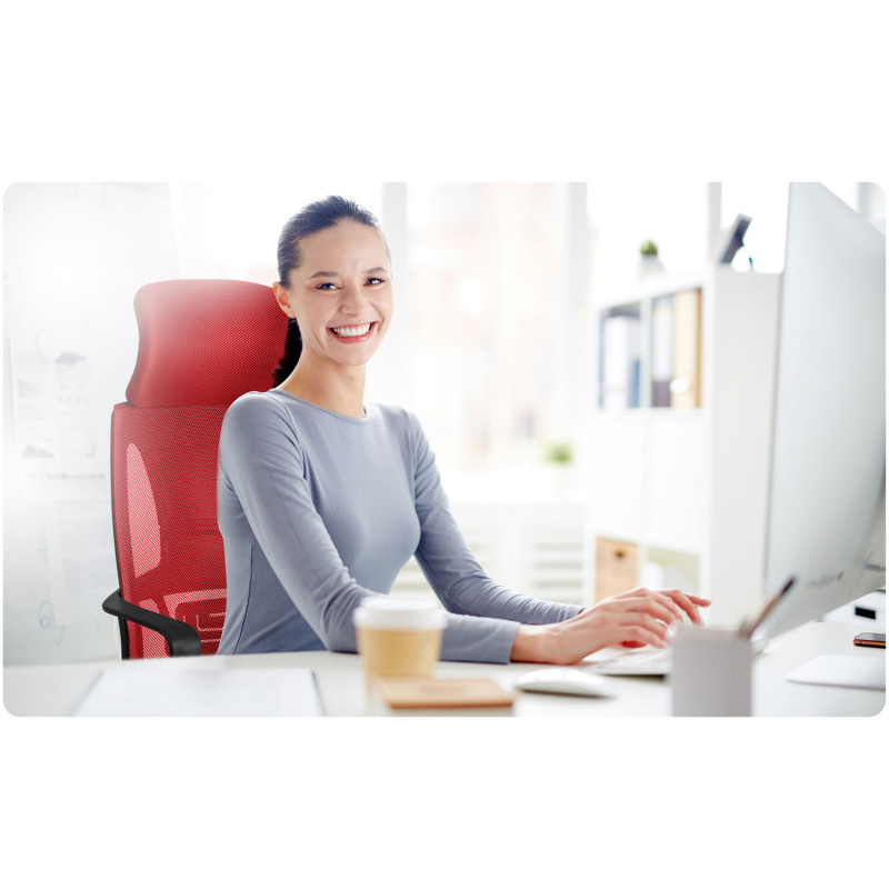 Praga mikromesh biuro fotelis - raudona ir juoda